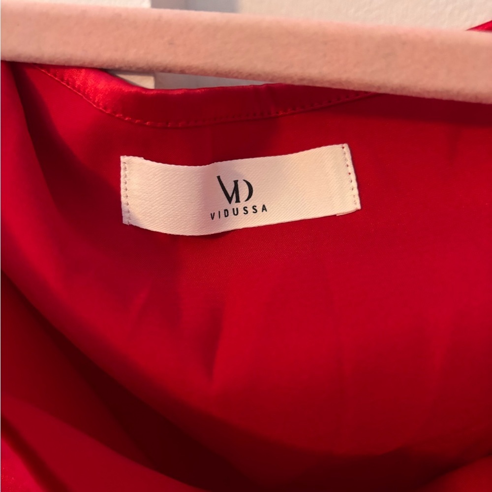Red Satin One Shoulder Camisole XS Tie Strap Dressy Top - Picture 2 of 3